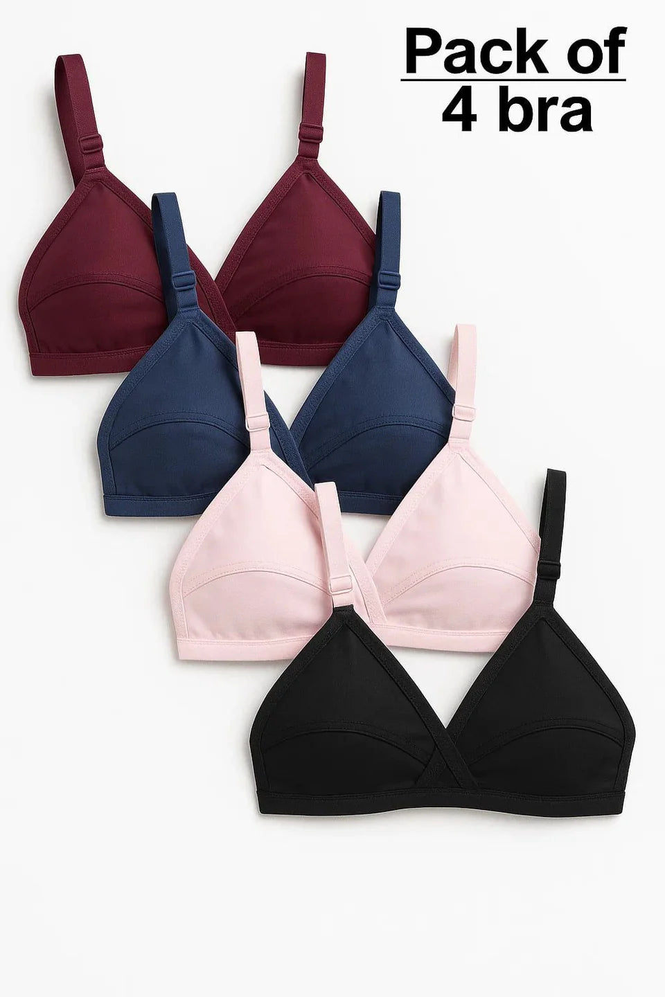 Casual Daily Wear Cotton Bra (Pack of 4)